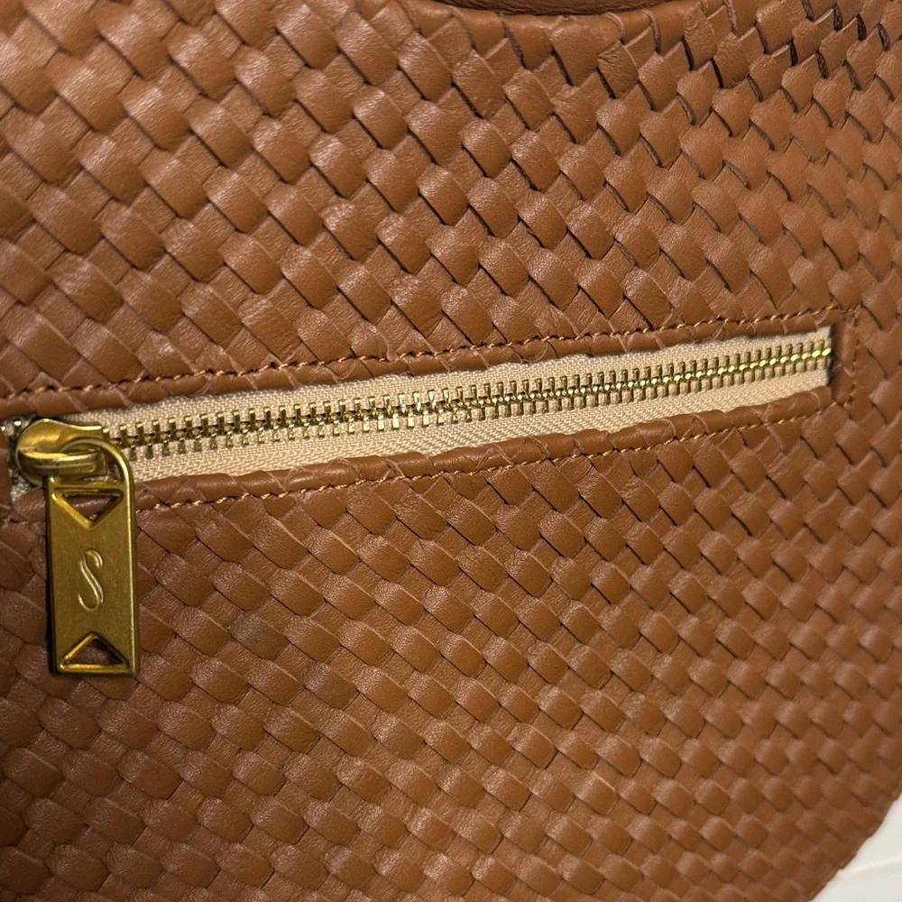 Sseko Tan Woven Leather Shoulder Bag